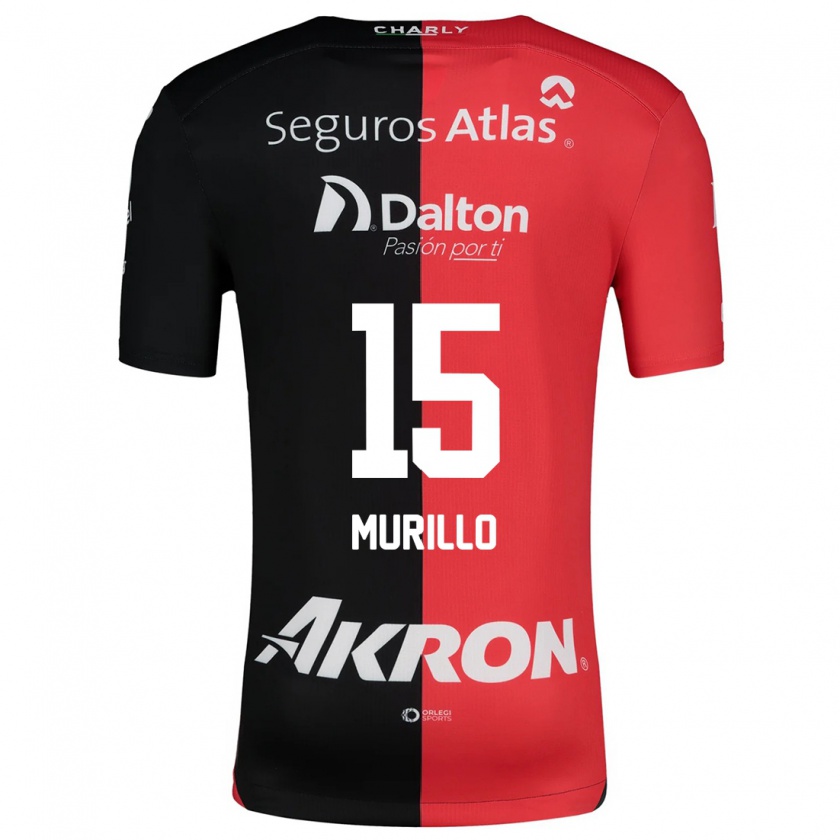 Kandiny Kinderen Jhon Murillo #15 Rood Zwart Thuisshirt Thuistenue 2024/25 T-Shirt