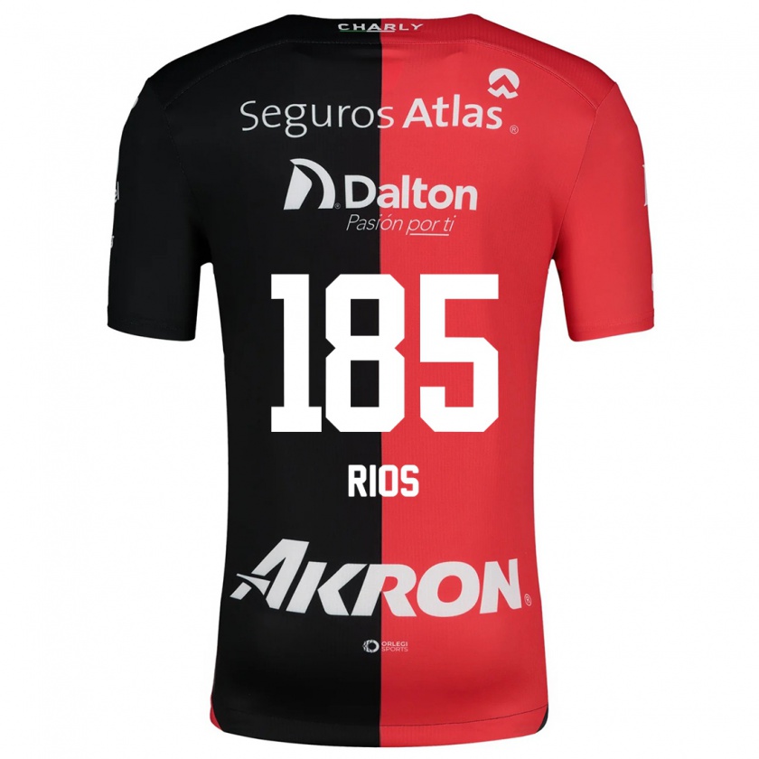 Kandiny Kinderen Víctor Ríos #185 Rood Zwart Thuisshirt Thuistenue 2024/25 T-Shirt België