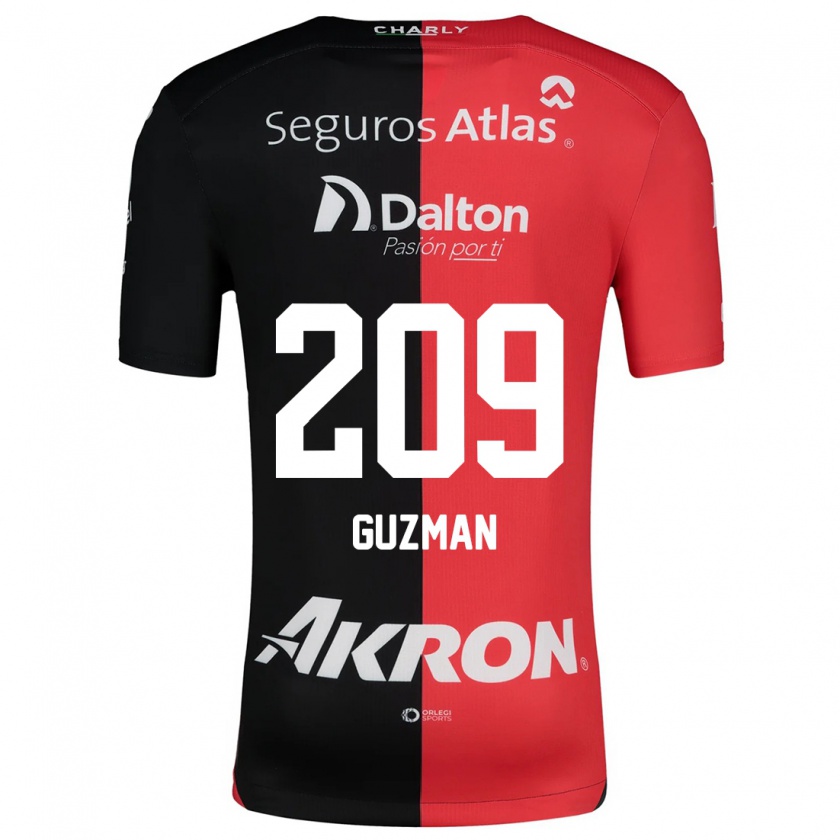 Kandiny Kinderen Jorge Guzmán #209 Rood Zwart Thuisshirt Thuistenue 2024/25 T-Shirt België