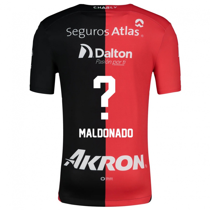 Kandiny Kinderen Leonardo Pérez Maldonado #0 Rood Zwart Thuisshirt Thuistenue 2024/25 T-Shirt België