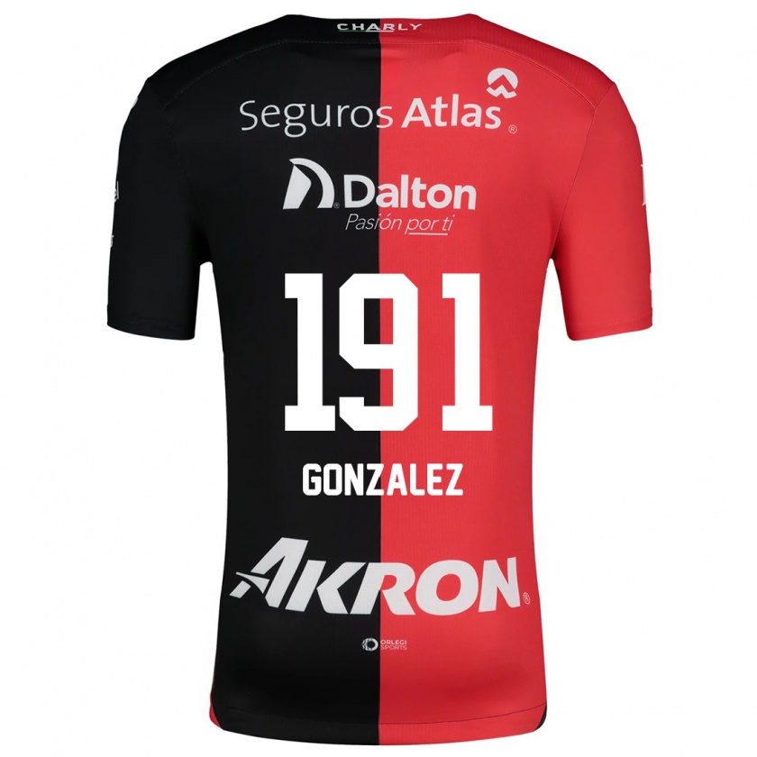 Kandiny Kinderen Juan González #191 Rood Zwart Thuisshirt Thuistenue 2024/25 T-Shirt België