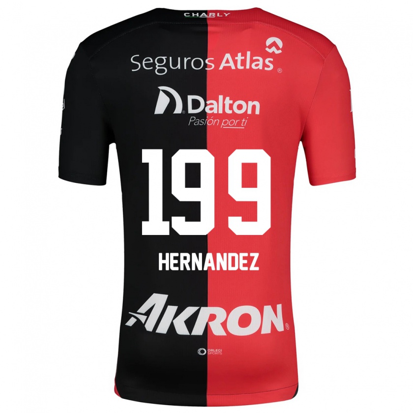 Kandiny Kinderen Sergio Hernández #199 Rood Zwart Thuisshirt Thuistenue 2024/25 T-Shirt België