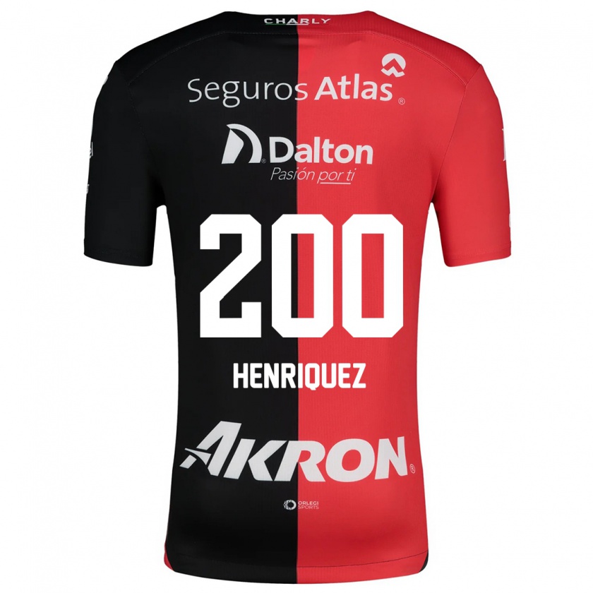 Kandiny Bambino Maglia Carlos Henríquez #200 Rosso Nero Kit Gara Home 2024/25 Maglietta