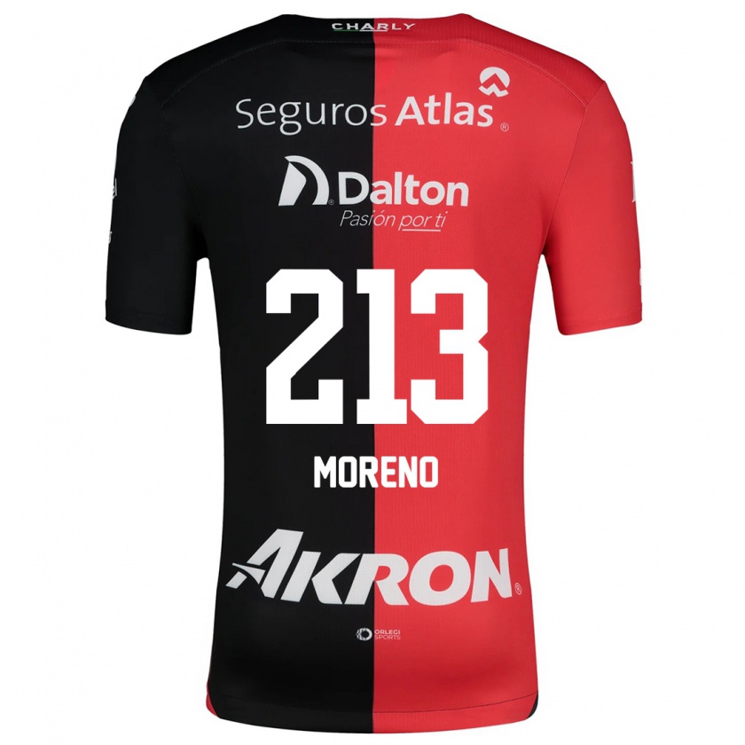 Kandiny Kinderen Eduardo Moreno #213 Rood Zwart Thuisshirt Thuistenue 2024/25 T-Shirt