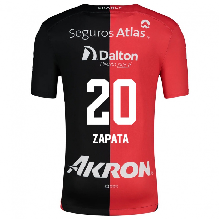 Kandiny Bambino Maglia Juan Zapata #20 Rosso Nero Kit Gara Home 2024/25 Maglietta