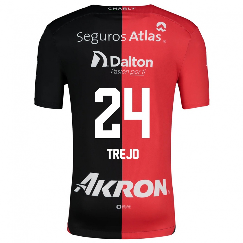 Kandiny Kinderen Christopher Trejo #24 Rood Zwart Thuisshirt Thuistenue 2024/25 T-Shirt België