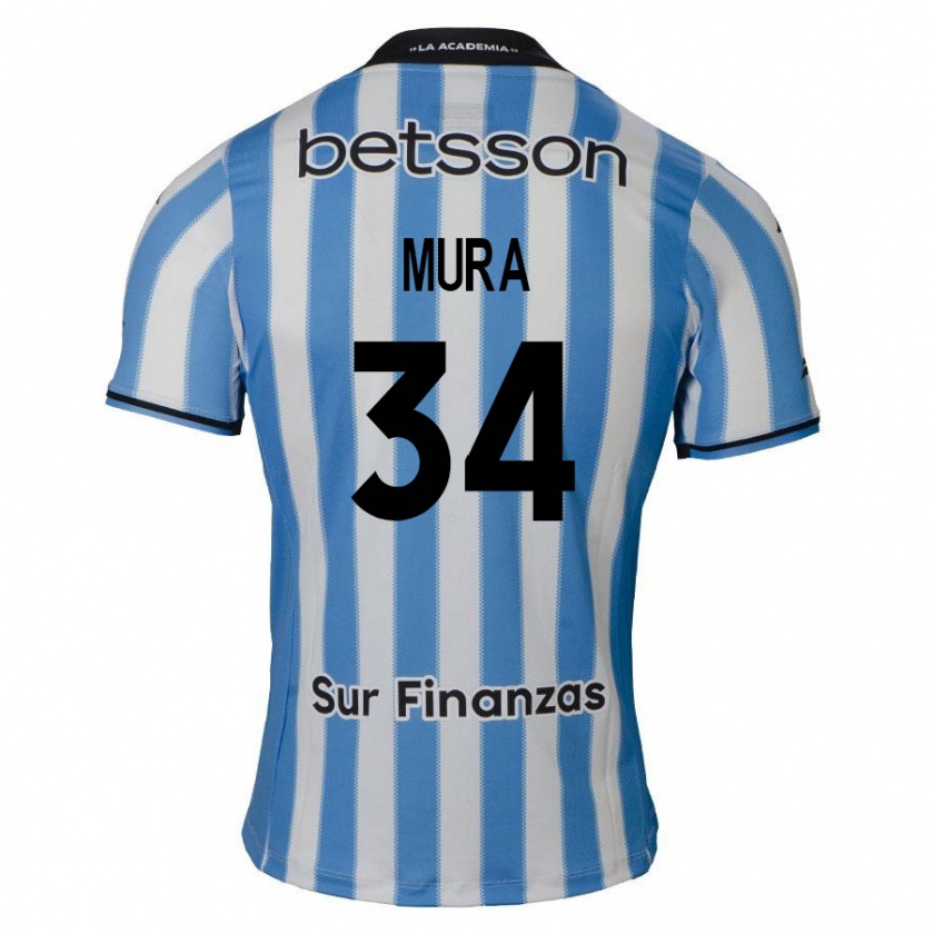 Kandiny Bambino Maglia Facundo Mura #34 Blu Bianco Nero Kit Gara Home 2024/25 Maglietta