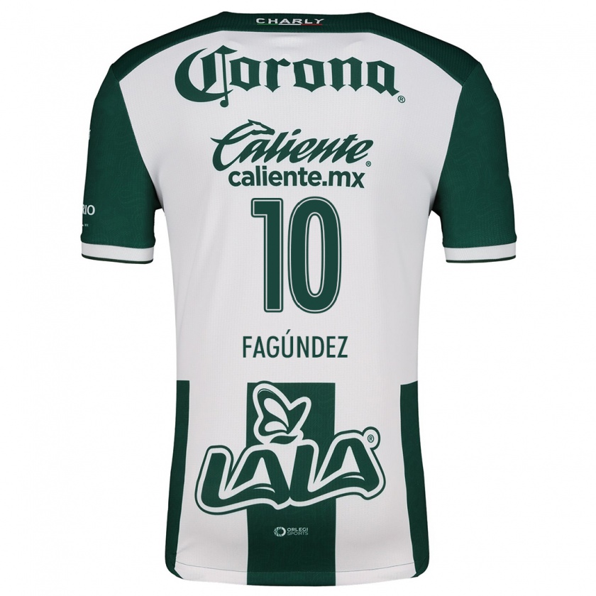 Kandiny Niño Camiseta Franco Fagúndez #10 Verde Blanco 1ª Equipación 2024/25 La Camisa