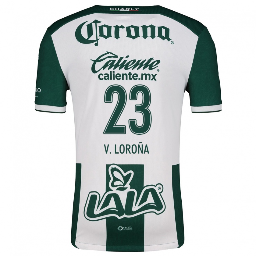 Kandiny Niño Camiseta Vladímir Loroña #23 Verde Blanco 1ª Equipación 2024/25 La Camisa México