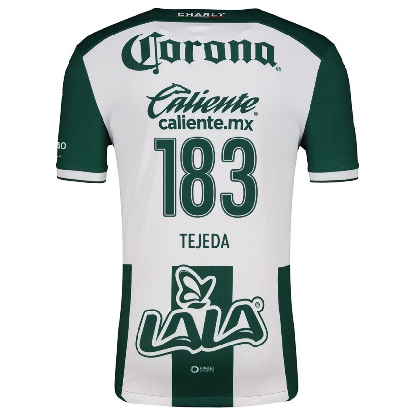 Kandiny Niño Camiseta Juan Tejeda #183 Verde Blanco 1ª Equipación 2024/25 La Camisa México