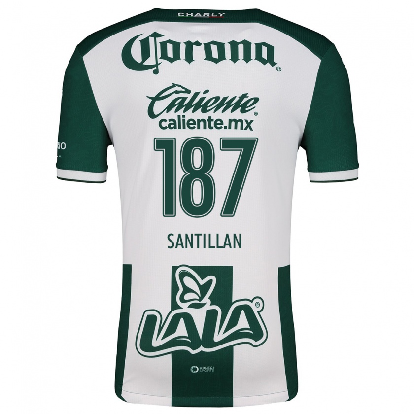 Kandiny Niño Camiseta Emilio Santillán #187 Verde Blanco 1ª Equipación 2024/25 La Camisa México