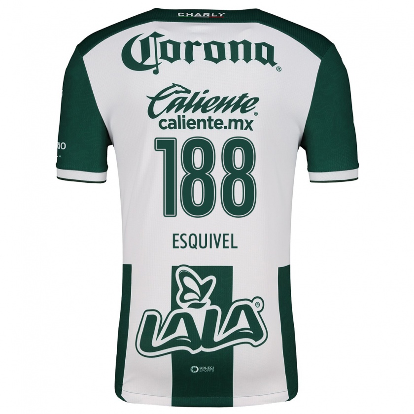 Kandiny Niño Camiseta Bruno Esquivel #188 Verde Blanco 1ª Equipación 2024/25 La Camisa México