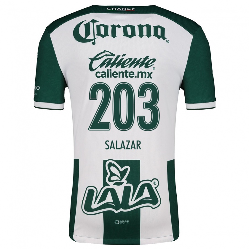 Kandiny Niño Camiseta Roberto Salazar #203 Verde Blanco 1ª Equipación 2024/25 La Camisa