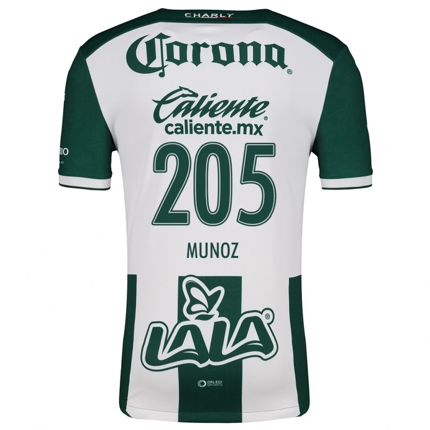 Kandiny Niño Camiseta Guillermo Muñoz #205 Verde Blanco 1ª Equipación 2024/25 La Camisa México