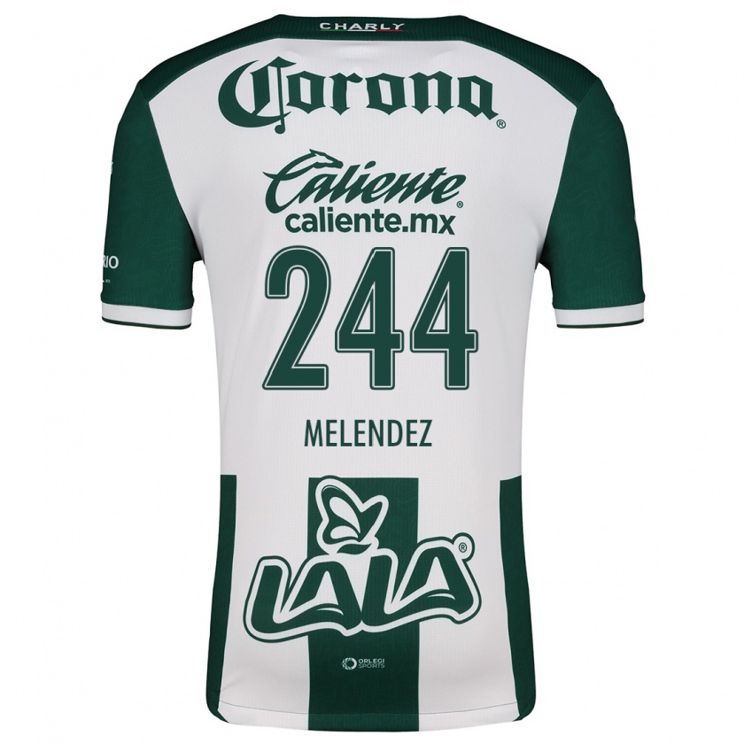 Kandiny Niño Camiseta Carlos Meléndez #244 Verde Blanco 1ª Equipación 2024/25 La Camisa México