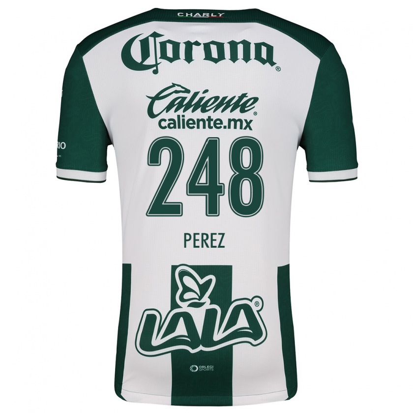 Kandiny Niño Camiseta Jonathan Pérez #248 Verde Blanco 1ª Equipación 2024/25 La Camisa México