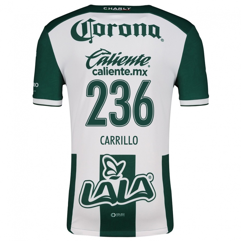 Kandiny Niño Camiseta Fernando Carrillo #236 Verde Blanco 1ª Equipación 2024/25 La Camisa