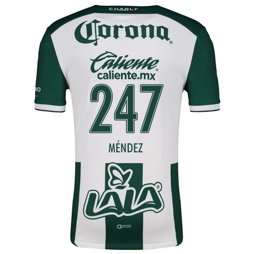 Kandiny Niño Camiseta Owen Méndez #247 Verde Blanco 1ª Equipación 2024/25 La Camisa