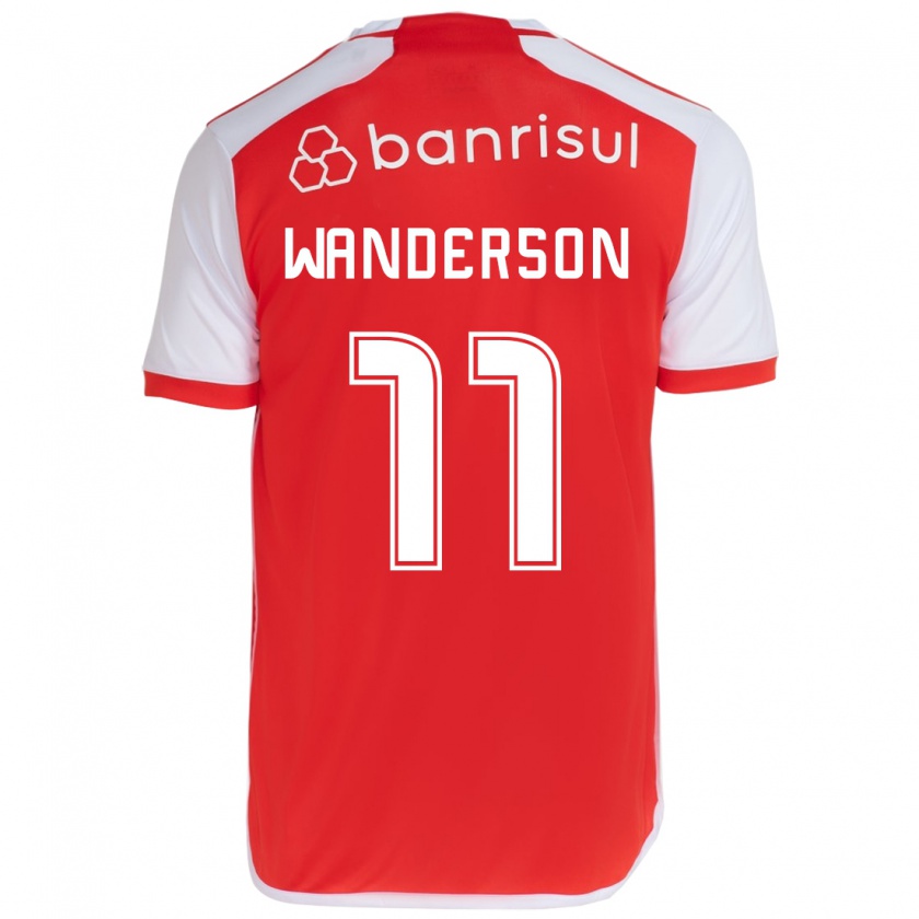 Kandiny Bambino Maglia Wanderson #11 Rosso Bianco Kit Gara Home 2024/25 Maglietta