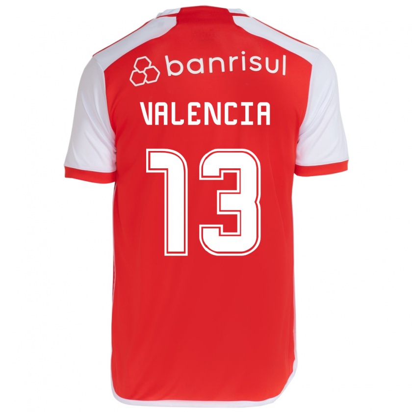 Kandiny Niño Camiseta Enner Valencia #13 Rojo Blanco 1ª Equipación 2024/25 La Camisa