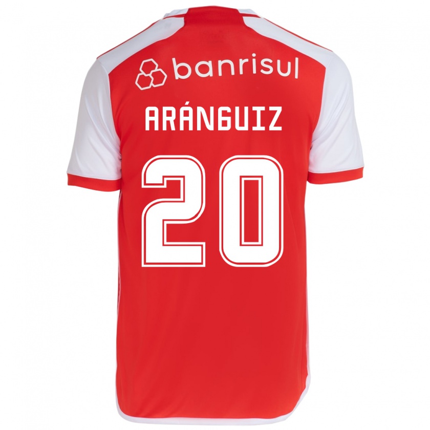 Kandiny Niño Camiseta Charles Aránguiz #20 Rojo Blanco 1ª Equipación 2024/25 La Camisa