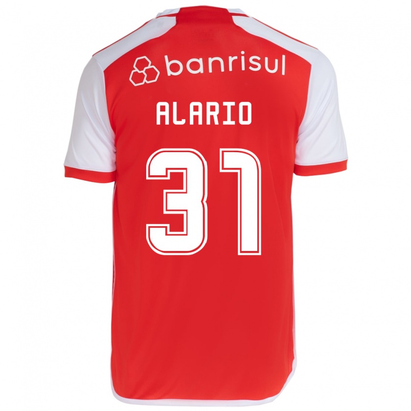 Kandiny Kinderen Lucas Alario #31 Rood Wit Thuisshirt Thuistenue 2024/25 T-Shirt België