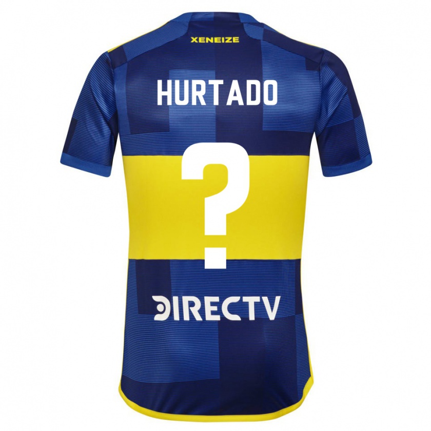 Kandiny Niño Camiseta Jan Hurtado #0 Azul Amarillo 1ª Equipación 2024/25 La Camisa México