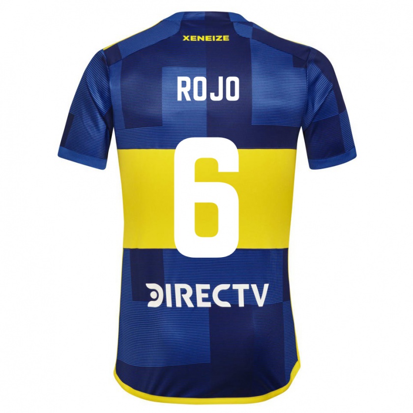 Kandiny Niño Camiseta Marcos Rojo #6 Azul Amarillo 1ª Equipación 2024/25 La Camisa México