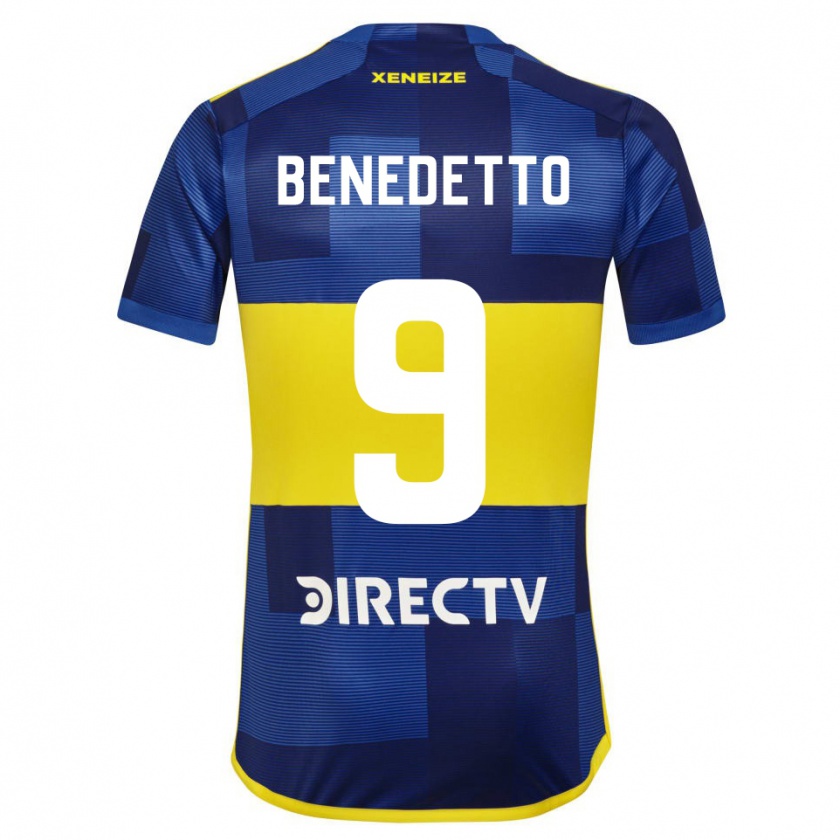 Kandiny Niño Camiseta Darío Benedetto #9 Azul Amarillo 1ª Equipación 2024/25 La Camisa México