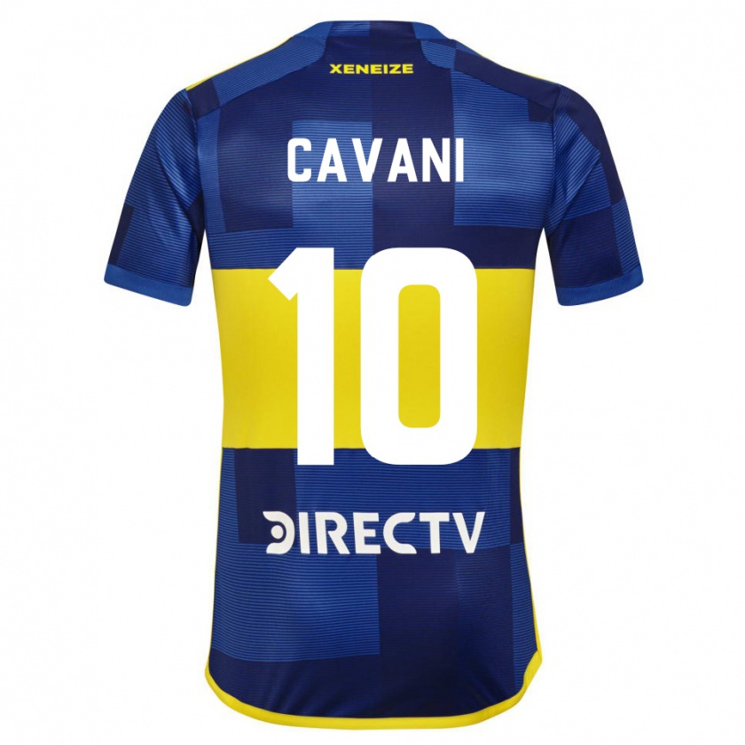 Kandiny Kinder Edinson Cavani #10 Blau Gelb Heimtrikot Trikot 2024/25 T-Shirt Österreich