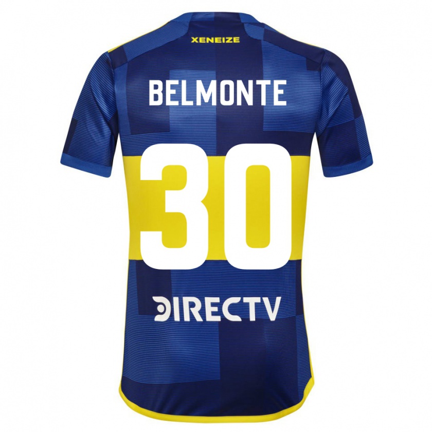 Kandiny Niño Camiseta Tomás Belmonte #30 Azul Amarillo 1ª Equipación 2024/25 La Camisa México