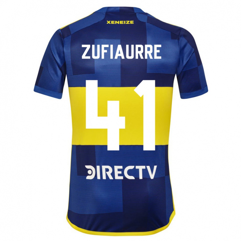 Kandiny Kinderen Iker Zufiaurre #41 Blauw Geel Thuisshirt Thuistenue 2024/25 T-Shirt België