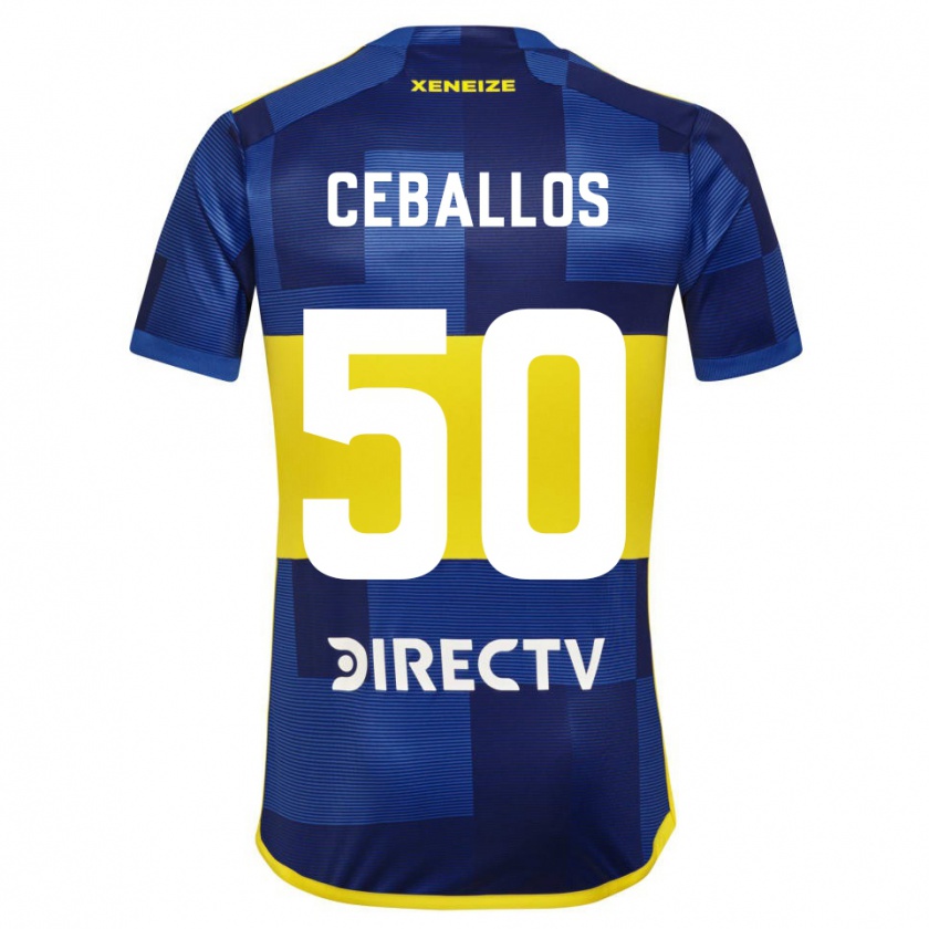 Kandiny Kinderen Julián Ceballos #50 Blauw Geel Thuisshirt Thuistenue 2024/25 T-Shirt