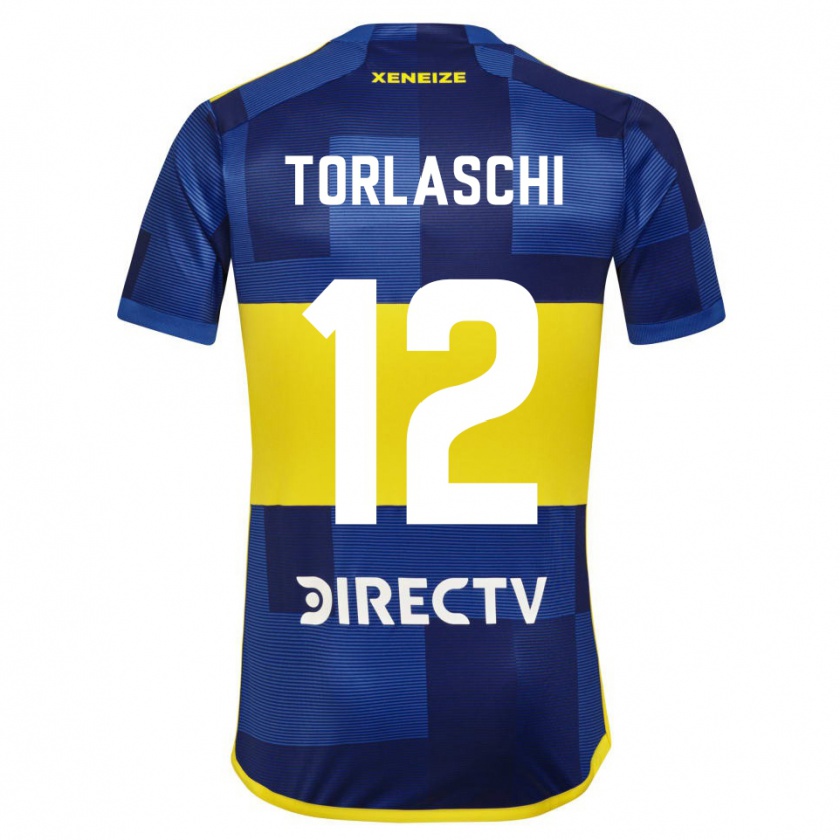 Kandiny Niño Camiseta Lucas Torlaschi #12 Azul Amarillo 1ª Equipación 2024/25 La Camisa México