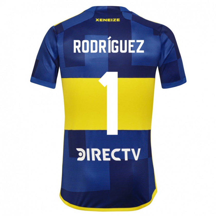 Kandiny Kinderen Fernando Rodríguez #1 Blauw Geel Thuisshirt Thuistenue 2024/25 T-Shirt