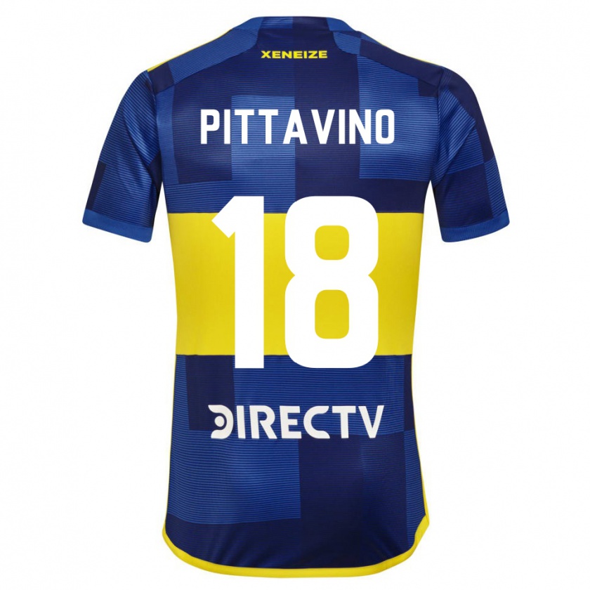 Kandiny Kinderen Rodrigo Pittavino #18 Blauw Geel Thuisshirt Thuistenue 2024/25 T-Shirt België