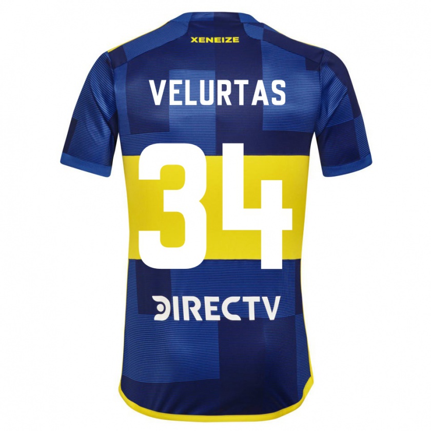 Kandiny Kinderen Pedro Velurtas #34 Blauw Geel Thuisshirt Thuistenue 2024/25 T-Shirt België