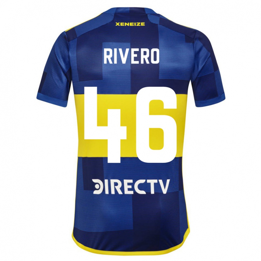 Kandiny Niño Camiseta Simón Rivero #46 Azul Amarillo 1ª Equipación 2024/25 La Camisa México