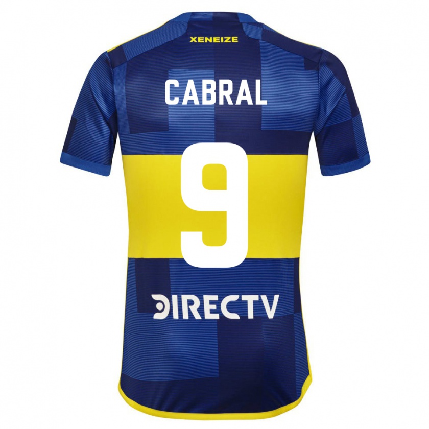 Kandiny Niño Camiseta Bruno Cabral #9 Azul Amarillo 1ª Equipación 2024/25 La Camisa México