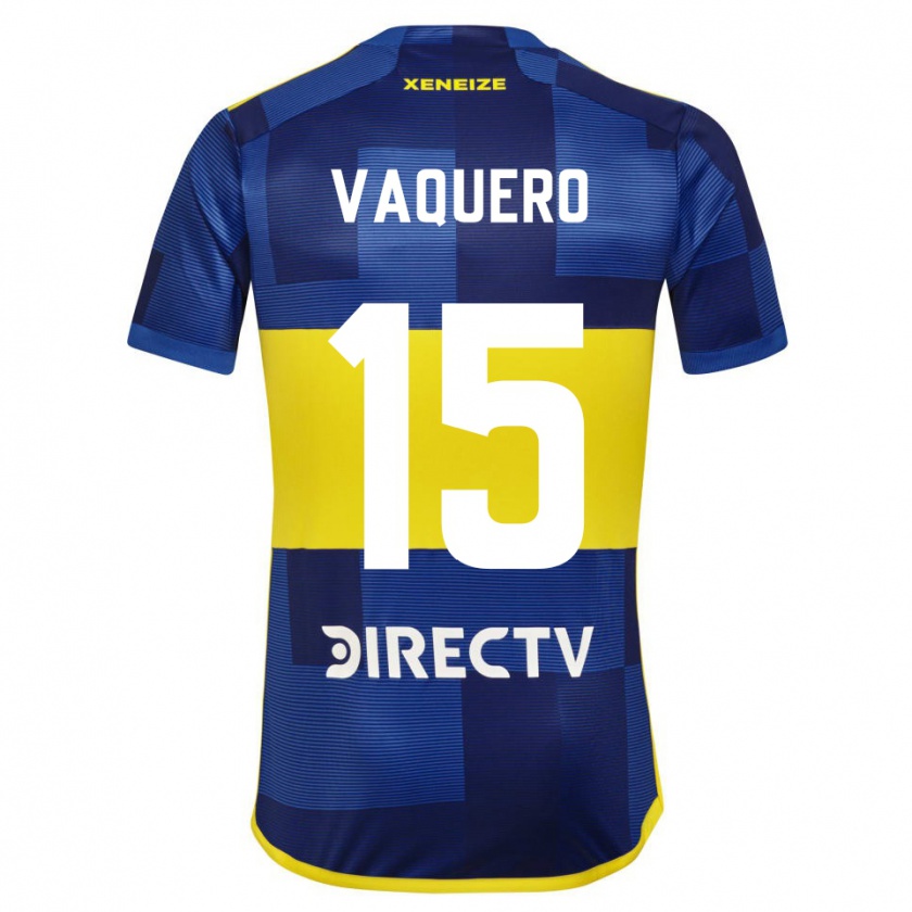 Kandiny Niño Camiseta Iván Vaquero #15 Azul Amarillo 1ª Equipación 2024/25 La Camisa México