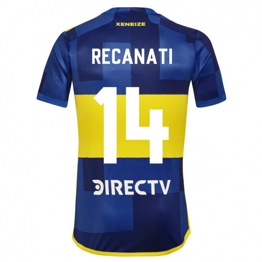 Kandiny Niño Camiseta Bianca Recanati #14 Azul Amarillo 1ª Equipación 2024/25 La Camisa México