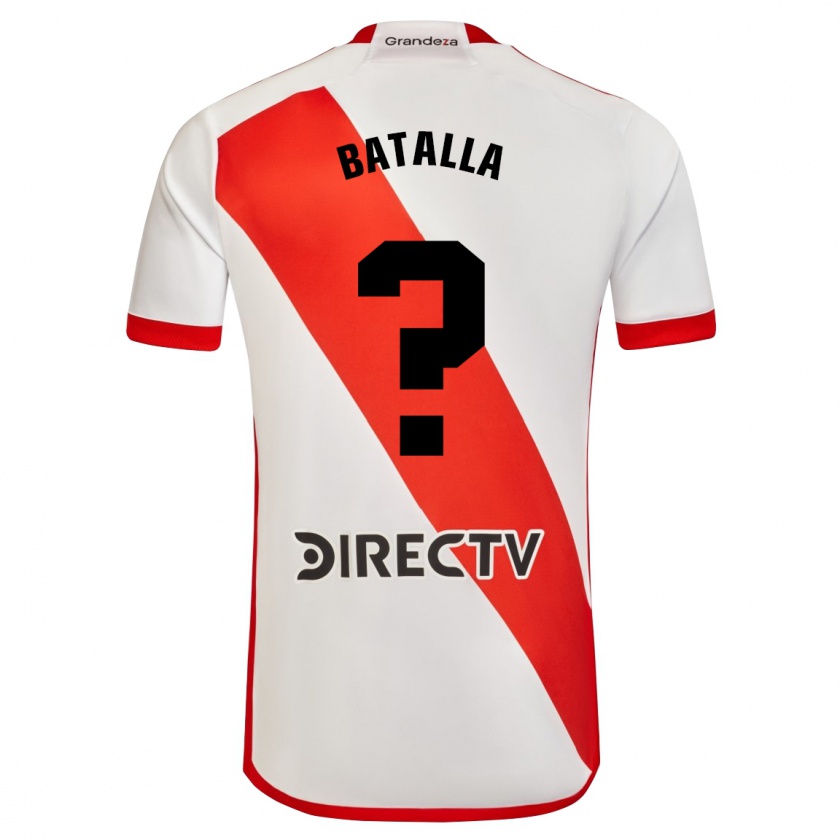 Kandiny Bambino Maglia Augusto Batalla #0 Bianco Rosso Kit Gara Home 2024/25 Maglietta