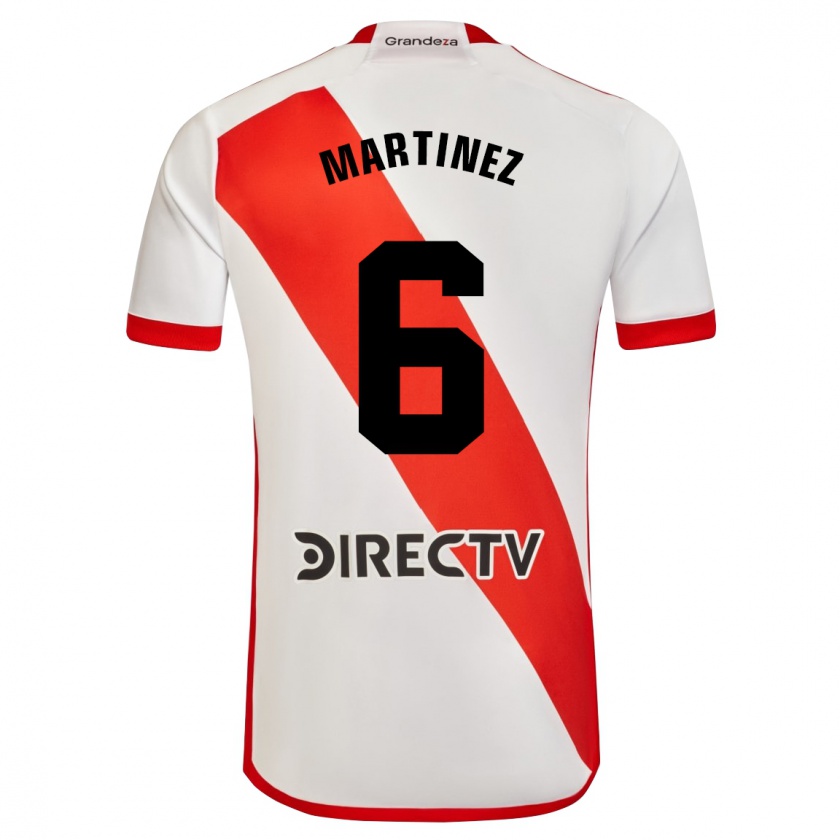 Kandiny Kinderen David Martínez #6 Wit Rood Thuisshirt Thuistenue 2024/25 T-Shirt België