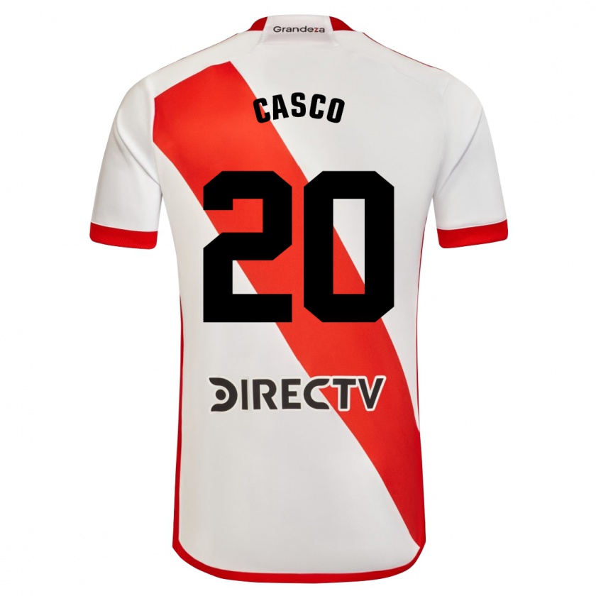 Kandiny Kinderen Milton Casco #20 Wit Rood Thuisshirt Thuistenue 2024/25 T-Shirt België