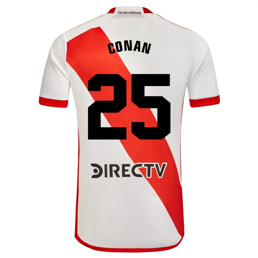 Kandiny Kinderen Conan Ledesma #25 Wit Rood Thuisshirt Thuistenue 2024/25 T-Shirt België