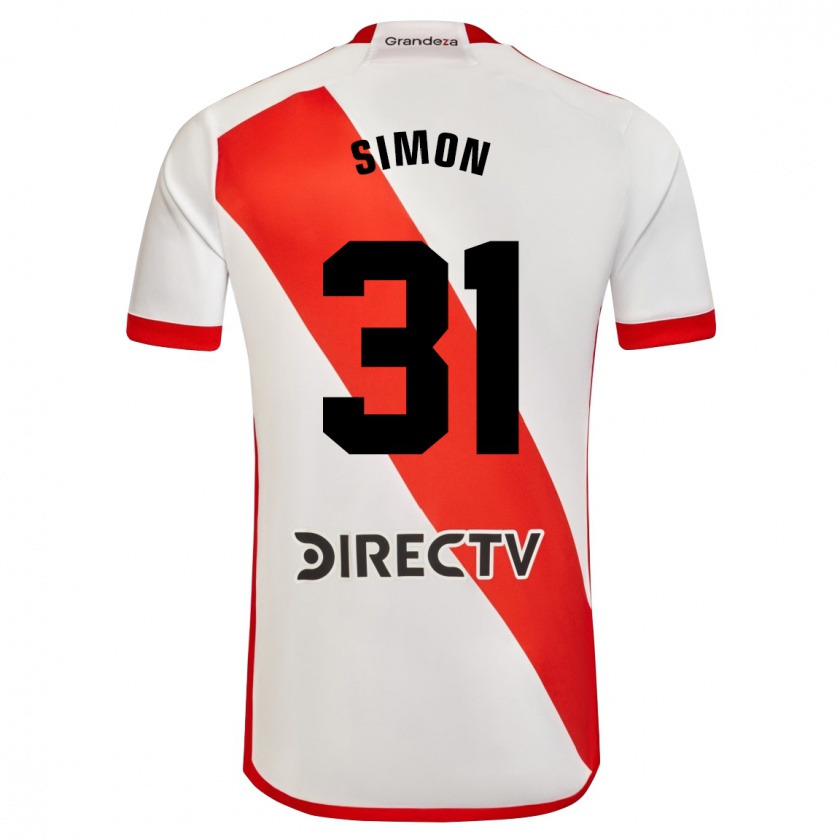 Kandiny Kinderen Santiago Simón #31 Wit Rood Thuisshirt Thuistenue 2024/25 T-Shirt