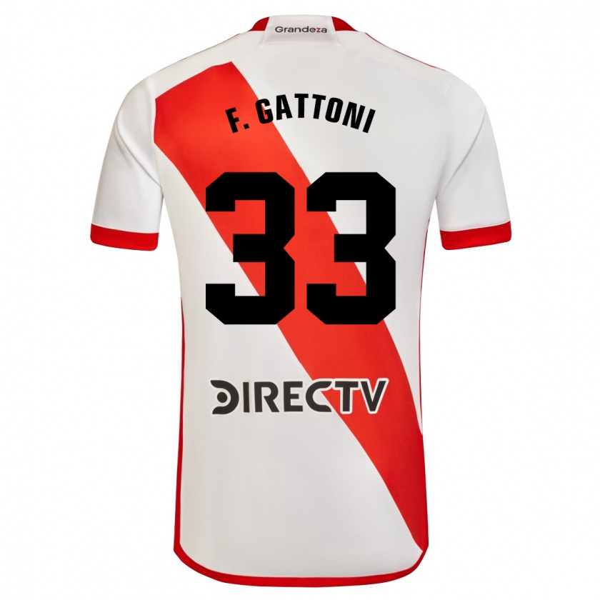 Kandiny Kinderen Federico Gattoni #33 Wit Rood Thuisshirt Thuistenue 2024/25 T-Shirt