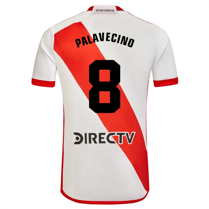 Kandiny Bambino Maglia Agustín Palavecino #8 Bianco Rosso Kit Gara Home 2024/25 Maglietta