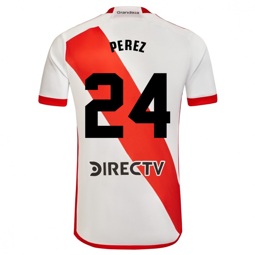 Kandiny Bambino Maglia Enzo Pérez #24 Bianco Rosso Kit Gara Home 2024/25 Maglietta