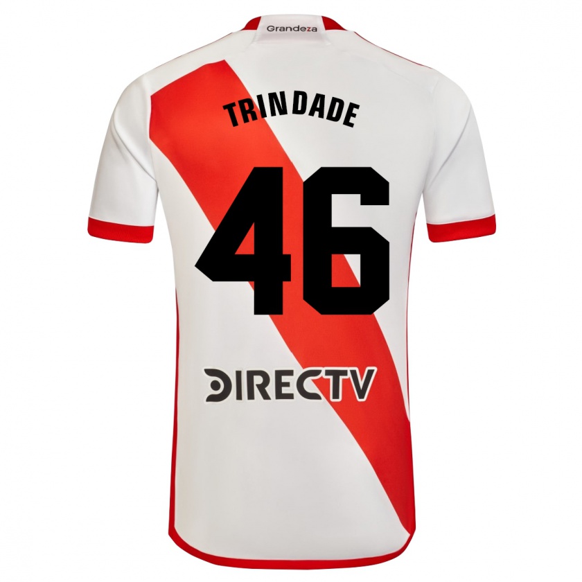 Kandiny Kinderen Gonzalo Trindade #46 Wit Rood Thuisshirt Thuistenue 2024/25 T-Shirt